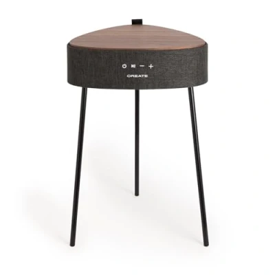 Abbildung von CREATE / Speaker Table 180 Tischlautsprecher aus Dunkelholz/Unidirektionale Tonqualität 180º, Bluetooth 5.0, kabelloses Ladegerät, 5h Laufzeit, MP3 , WMA und WAV Format