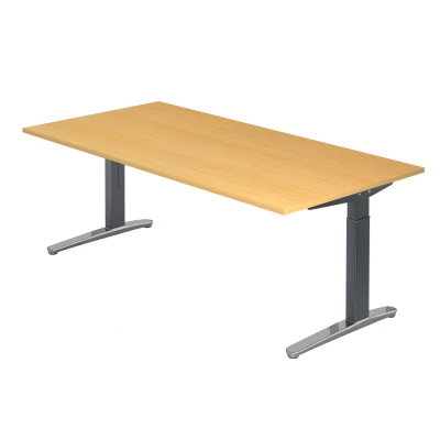 Abbildung von Hammerbacher Schreibtisch XB2E Buche/Graphit Kufe poliert