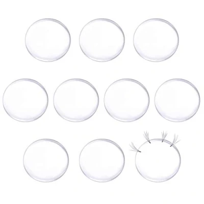 Abbildung von Fumanduo 10 Stück Silikon Lash Pads für Wimpernverlängerung Extension Wimpern Pad Verlängerung Halter Palette Rund Lashes Hilfszubehör Gefälschten (Transparent)
