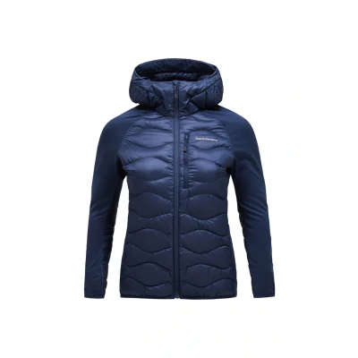 Abbildung von Peak Performance W Helium Hybrid HOOD Daunenjacke, Damen, Größe: Small, Dunkelblau