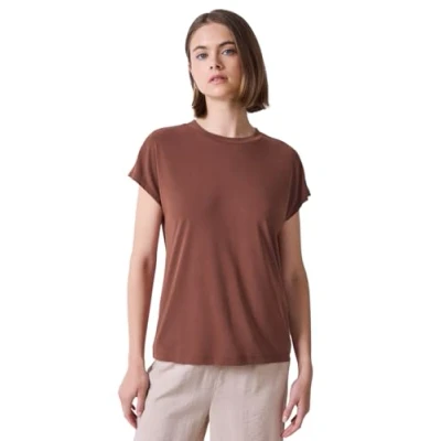 Abbildung von Street One Studio Basic LOOK Shirt Tshirt basic, Damen, Größe: 38, Braun