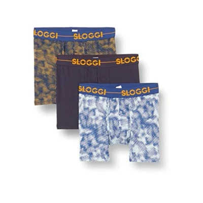 Abbildung von sloggi men Herren Go Short C3P Boxershorts, Green Dark Combination, 5