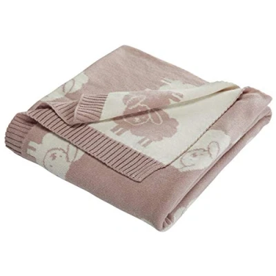 Abbildung von Bio Babydecke 100% Baumwolle (kbA) GOTS zertifiziert, Schäfchen Rosa, 80 x 100 cm