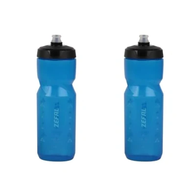 Abbildung von ZEFAL Set van twee Sense Soft 80 drinkfles voor fiets en mountainbike zachte geurloze sportdrinkflessen BPA vrije waterjerrycan siliconen fopspeen transparant blauw, 2 x 800 ml