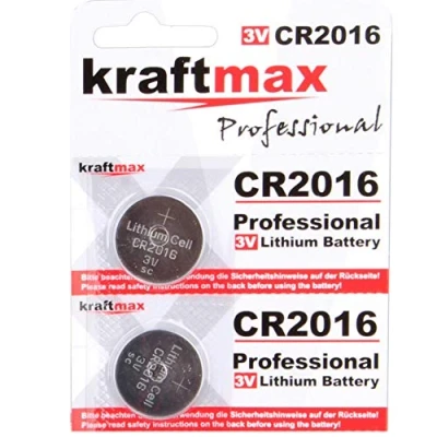 Abbildung von kraftmax 2er Pack CR2016 Lithium Hochleistungs Batterie / 3V Knopfzelle für professionelle Anwendungen Neuste Generation