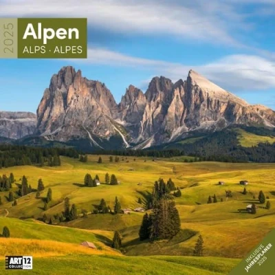 Abbildung von Alpen 2025, Wandkalender / Broschürenkalender im Hochformat (aufgeklappt 30x60 cm) Art12 Geschenk Kalender mit Monatskalendarium zum Eintragen