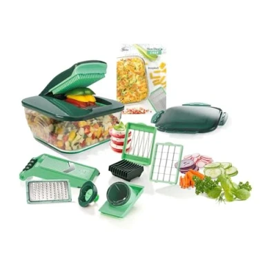 Abbildung von Genius Gemüseschneider Nicer Dicer Chef 15 Teile Gemüsehobel, Würfelschneider, Tomatenschneider für Gemüse Obst Küchenhelfer