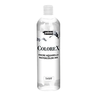 Abbildung von Pébéo Colorex Tinte 250 ML Weiß Aquarell mit samtigem Finish Zeichentusche Multi Tool Alle Medien