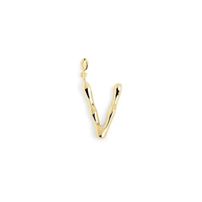Abbildung von SINGULARU Charm Letter XL Initial Anhänger aus 18 Kt vergoldetem Messing Buchstabe A Z passender zur Halskette Damenschmuck V