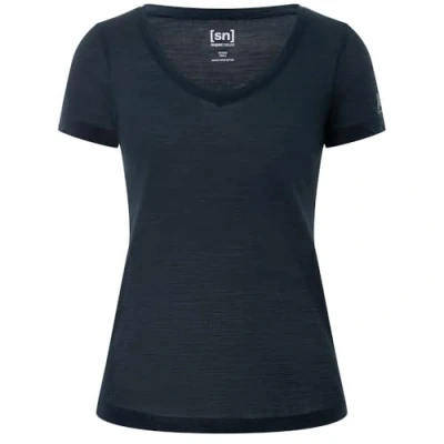 Abbildung von super.natural Damen W Sierra140 V Neck T Shirt, Blau, S EU