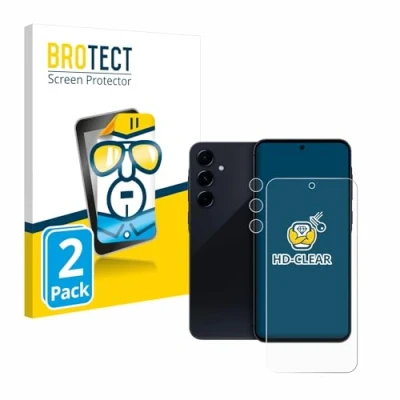 Abbildung von BROTECT (2 Stück Schutzfolie für Samsung Galaxy A55 5G (Display+Kamera) Displayschutz Folie Ultra Klar