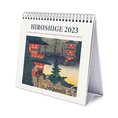 Abbildung von Grupo Erik Tischkalender 2023 Hiroshige Japanische Kunst Kalender Quer Format zum Aufstellen FSC zertifiziert Offizielle Lizenz, CS23018