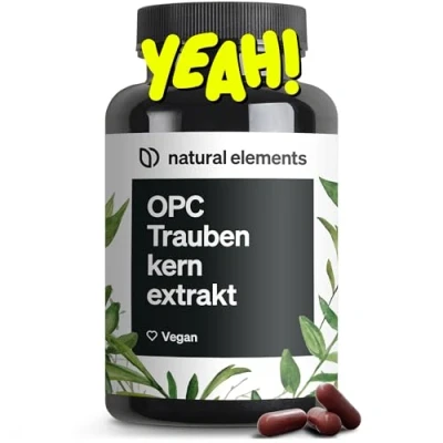 Abbildung von OPC Traubenkernextrakt 240 hochdosierte Kapseln für 8 Monate Reines aus europäischen Weintrauben Laborgeprüft, Vegan und in Deutschland produziert St