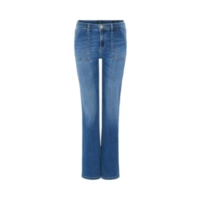 Abbildung von Opus ELMA Flared Jeans, Damen, Größe: 38x32, Mid fresh blue