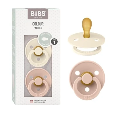 Abbildung von BIBS Colour Schnuller 2er Pack Latex Größe 1, Ivory/Blush