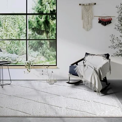Abbildung von ELLE DECORATION Hochflor Teppich &quot;Perrotin&quot;, rechteckig, Hochflor, Shaggy, flauschig, weich, Langflor, modern, Hoch Tief Effekt