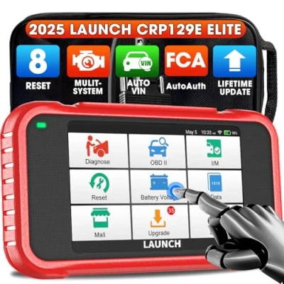 Abbildung von LAUNCH CRP129E obd2 Diagnosegerät Auto Auslesegerät Kfz Diagnose EOBD Tester, Scanner mit 4 Systemen Motor, ABS, SRS, Automatik Getriebe+5 Service Funktionen Touchscreen WiFi Update/Android