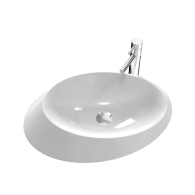 Abbildung von EMKE Oval Waschbecken Aufsatzwaschbecken 60 x 45 15 cm, Klein Gäste WC, Handwaschbecken Bad Waschschale Keramikwaschbecken Waschtisch Weiß