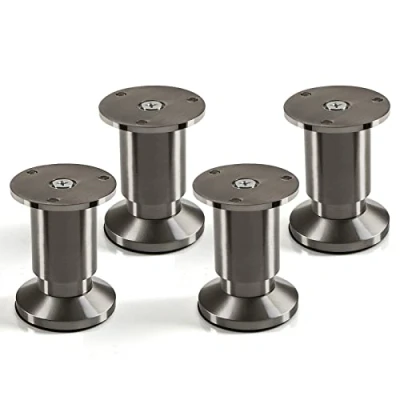 Abbildung von 4er Set Möbelfüße ALPHA verstellbar Sofafüße Edelstahloptik gebürstet, belastbar bis 250 Kg, Höhe: 80 mm von SO TECH