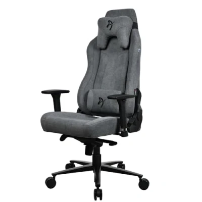 Abbildung von Arozzi Vernazza Premium Polsterung SoftFabric™ Ergonomischer Computer /Gaming /Bürostuhl, Liegestuhl, drehbar, neigbar, höhenverstellbar, Lendenwirbel und Nackenstütze Ash