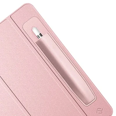 Abbildung von Fintie Pencil Halter Kampatibel mit Apple Pencil(USB C) &amp; (1./ 2. Generation), Elastisch PU Lycra Stifthalter Tasche Aufkleber, Premium Schutzhülle für Stylus Pens, Roségold