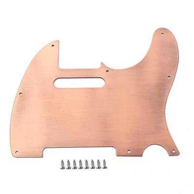 Abbildung von Alnicov Gitarren Schlagbrett, 8 Loch Telee Metall Aluminium Schabblech, für USA/Mexikanische Fender Telecaster Tele TL Style Gitarre, Bronze
