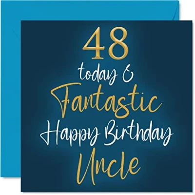 Abbildung von Fantastische Geburtstagskarte zum 48. Geburtstag für Onkel 48 Today Fantastic Karte aus der Nichte Neffe Geburtstagsgeschenke 145 mm Geburtstagsgrußkarten Geschenk