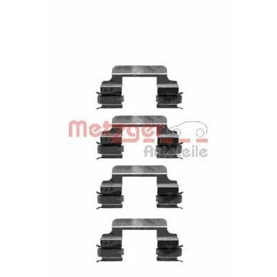 Abbildung von METZGER 109 1231 Zubehörsatz, Scheibenbremsbelag MERCEDES BENZ: C Klasse T modell, Limousine, SLK, AUDI: A6 C6 Avant, Limousine