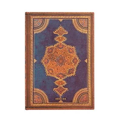 Abbildung von Paperblanks Kalender 18 Monate 2023 2024 Indigo Safawita Horizontal Midi (130 x 180 mm)
