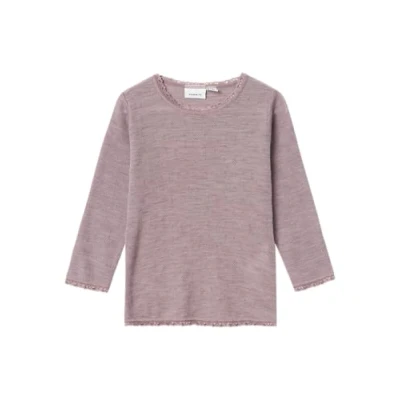 Abbildung von Name it Nmfwang Needle Solid Langarmshirt für Kinder, Größe: 86, Purple dove