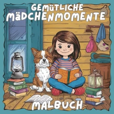 Abbildung von Gemütliche Mädchenmomente Malbuch: Entspannendes Malbuch mit einfachen und bezaubernden Szenen für Erwachsene, Kinder Jugendliche.