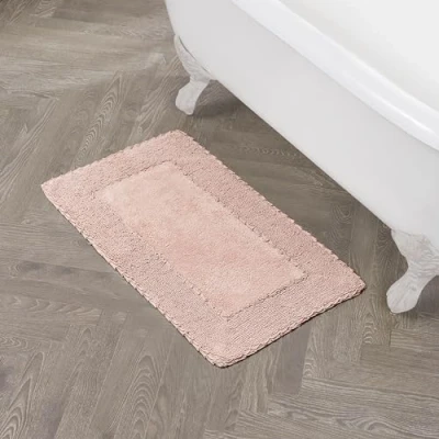 Abbildung von Laura Ashley Badteppich mit Rüschen, Baumwolle, 50,8 x 86,4 cm, Blush