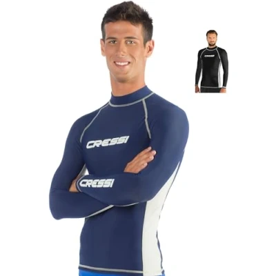 Abbildung von Cressi Herren Rash Guard, Protection Solaire UV (UPF) 50+, Schwarz (Schwarz/Weiß), Gr. L/4