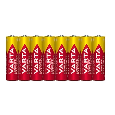 Abbildung von VARTA Batterien AA, 8 Stück, Longlife Max Power, Alkaline, 1,5V, für Digitalkamera, Controller, Blutdruckmessgerät, Made in Germany