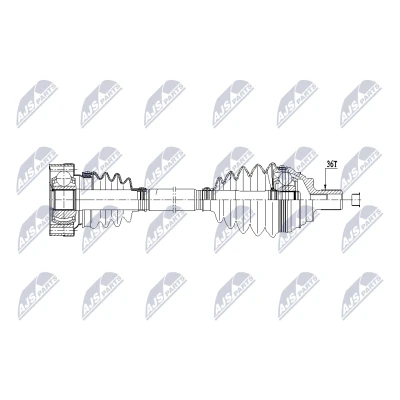 Abbildung von NTY NPW VW 213 Antriebswelle Vorderachse rechts 792mm VW: Jetta Mk6 (162, 163, AV3, AV2) 1.2 TSI, 1.4 TSI 2010