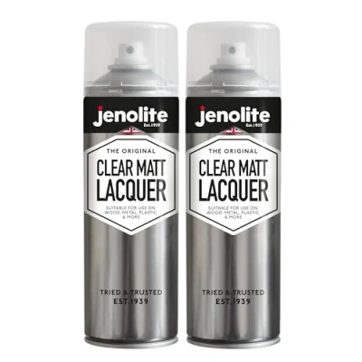 Abbildung von JENOLITE Klarlack Spray MATTES FINISH 2x500ml Transparenter Mehrflächen Schutzspray Verhindert Korrosion und UV Schäden Vergilbt nicht