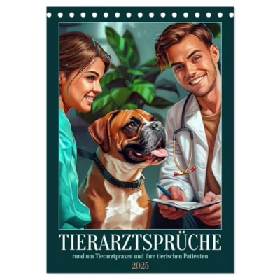 Abbildung von Tierarztsprüche (Tischkalender 2025 DIN A5 hoch), CALVENDO Monatskalender