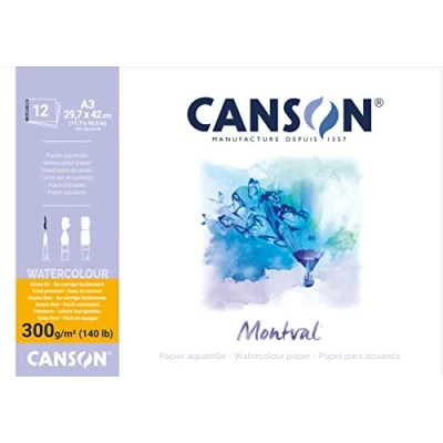 Abbildung von Canson Pad Montval Cold Pressed A3 300 g Natural White Skizzenbuch