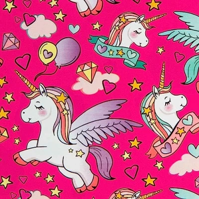 Abbildung von Star Geschenkpapier, Geschenkpapier Einhorn 70cm x 2m Rolle pink