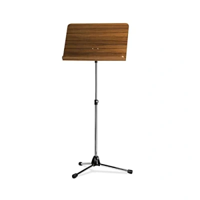 Abbildung von K&amp;M 118/1 Orchesternotenpult mit verstellbarer Holz Notenplatte aus Nussbaum Ausziehbarer Notenständer 68 121 cm