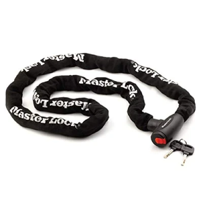 Abbildung von Master Lock 8292EURDPS Kettenschloss Motorrad [Schlüssel] [2 m Kette] Motorcycle Chain [Key] Chain] Ideal für Motorrad, Schwarz