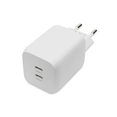 Abbildung von DIGITUS Universal Ladegerät 65 W 2 Port USB C Schnellladegerät Power Delivery (PD 3.0) Für iPhone, iPad, Samsung Galaxy, Pixel, Xiaomi, Motorola, Huawei Weiß