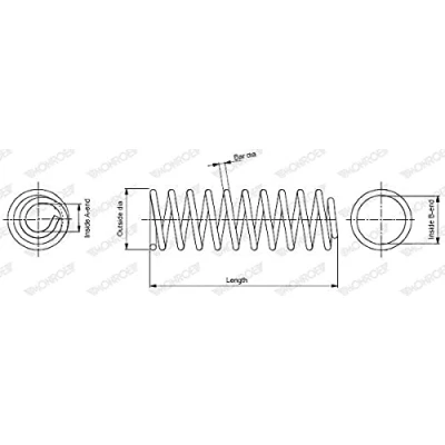 Abbildung von MONROE SP0002 Fahrwerksfeder RENAULT: CLIO 1