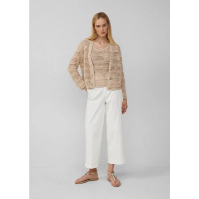 Abbildung von s.Oliver Black Label MIT Muster Strickjacke, Damen, Größe: 32, Helles beige