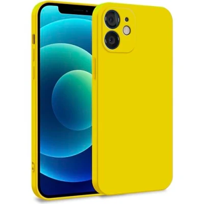 Abbildung von MyGadget Hülle für iPhone 12 Zweilagige Handyhülle mit Kameraschutz Cover Innenfutter &amp; Silikon außen Gelb