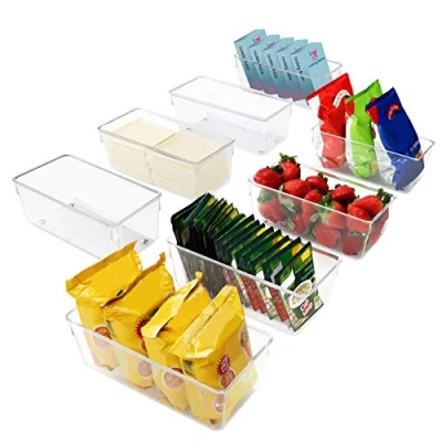 Abbildung von Kurtzy Aufbewahrungsbox Kühlschrank Organizer Set 8 teilig (20cm), Stück Plastik 20cm Lang