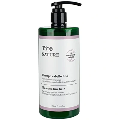 Abbildung von Tahe Nature sulfatfreies Shampoo für feines Haar mit natürlichen Polyphenolen, Sojaöl, Arginin, Biotin und Provitamin B5, 750 ml