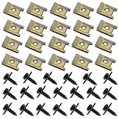 Abbildung von Hayaww 20 Pcs Feder Blechmutter, Unterboden Unterfahrschutz Schraube U Typ Schrauben Karosserie Klemmen Verkleidung Kit Clip Auto FüR Radlauf Abdeckung,Unterboden Fender