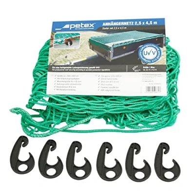 Abbildung von PETEX 43198913 Anhängernetz, 2,5 x 4,5 m, grün
