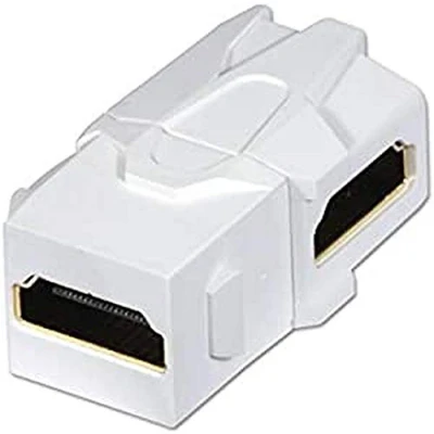 Abbildung von LINDY 60490 HDMI 90 Doppelkupplung Keystone für AV Wanddosen, weiß